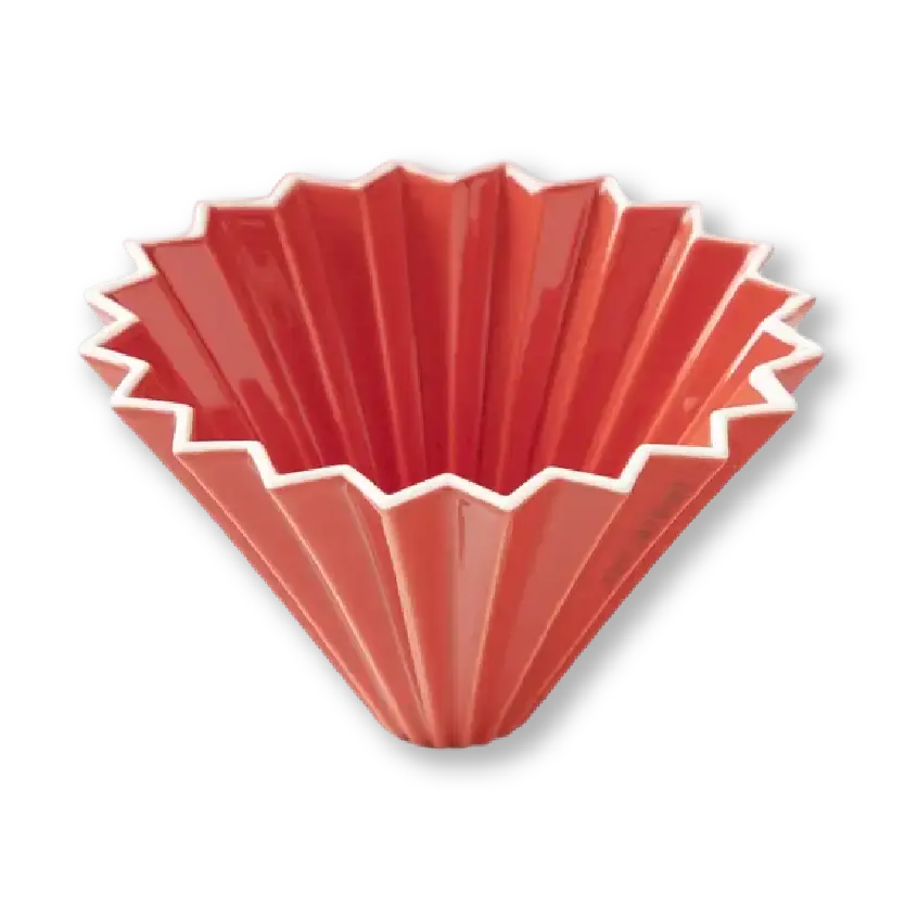 ORIGAMI PORCELAIN DRIPPER RED